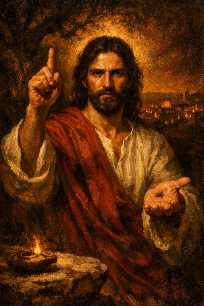 Christ, the Author and Finisher of our faith, commissioning the Nine.